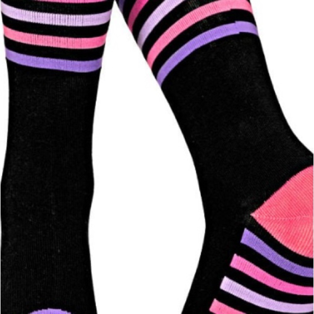 Uncommon Pair Pop Fit OS cotton blend socks black with stripes  NEW in package - Picture 8 of 10